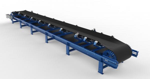 Конвейер ленточный желобчатый с шевронной лентой